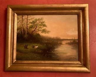 Dutch countryside, original oil signed by Van Reede, in frame, 24x24