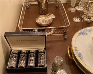 SILVER PLATE TABLE AND SERVICE WARE