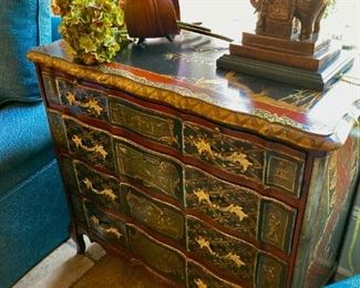 ANOTHER Bob Christian masterpiece, this faux painted french style chest is simply stunning! Christian has worked with many famous designers such as Bunny Williams and is renowned for his exceptional faux painted treatments!