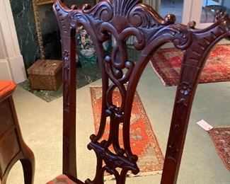 ANTIQUE CHIPPENDALE STYLE CHAIR WITH ORNATE DESIGNS