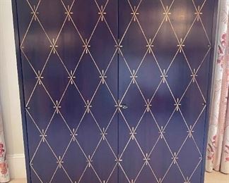 VINTAGE PAINTED ARMOIRE WITH DIAMOND PATTERN
