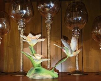 Candle Holder Set & Humming Birds by Andrea
