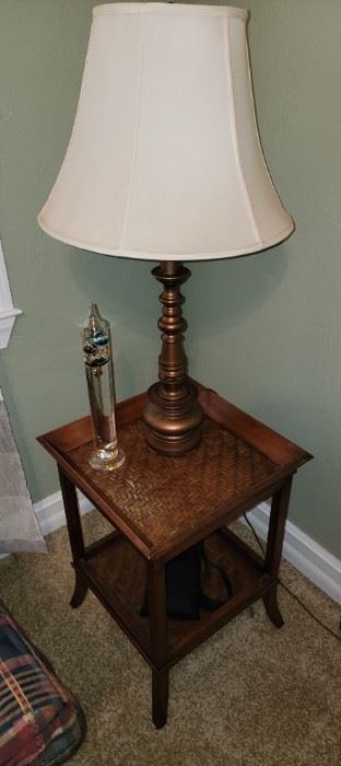 Wood  Side Table & table Lamp