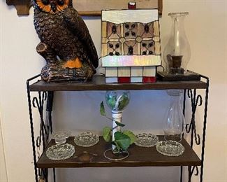 Big Owl & cut glass pieces