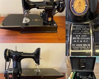 Antique Featherweight 221 Singer Sewing Machine in Original Box