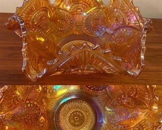 Carnival Glass Ruffled Bowl