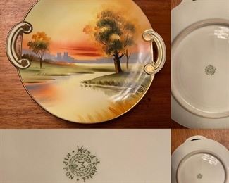Hand Painted Nippon Handled Plate