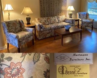 Custom Built Berne Furniture Indiana
Upholstered Sofa & Matching Pair Of Arm Chairs