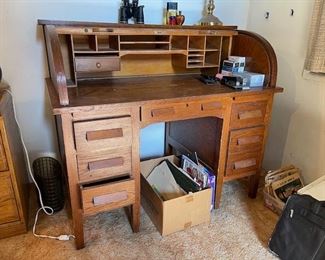 vintage oak rolltop desk