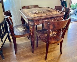 Marquetry gaming table