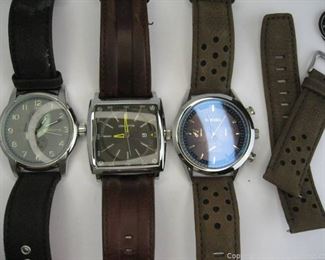 3 Mens Watches 2 Clairborne and 1 Strada