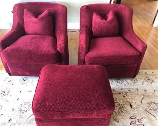 Baker Chairs and ottoman
