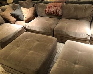 Sectional 12 feet long 5 sections 2 ottomans