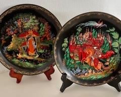 Russian collectors plates each measure 8 inches in diameter.  