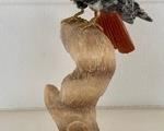 Wow! This bird sculpture is made from quartz and a variety of rocks and measures 13 inches tall.