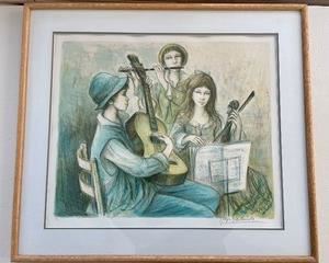 This artist proof by Jay Jalaude measures 28x31 inches. 

Jay Jalaude is an American artist who was born in the 20th century. 