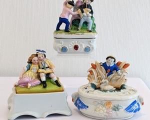 Three Victorian Fairing Trinket Boxes