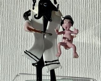 Hand Blown Rabbi Figurine- Baby’s Bris by Moretti Raffaele - 5.5” h 