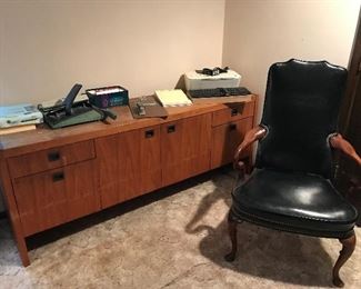 Office chair, credenza 