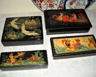 Nice collection of Russian lacquer boxes