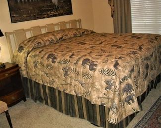 King size bed.  Headboard, footboard, mattress.