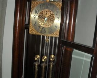 Mid-century Revere 5 tube, moon phase grandfather clock.
