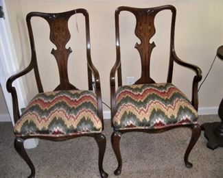 Beautiful Art Neveau side chairs. Delicate wood inlay.