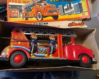 ton toy firetruck in box