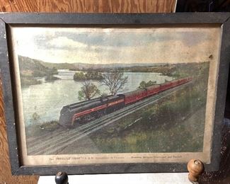N&W railroad framed art