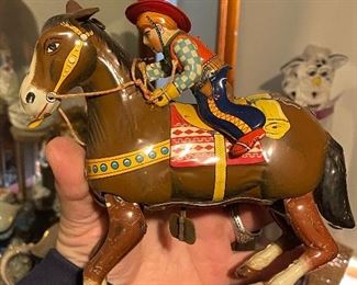 vintage tin toy cowboy 