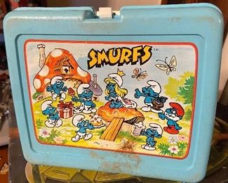 vintage smurfs lunchbox 