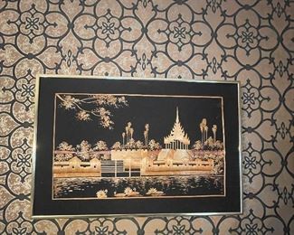 Traditional 70s Thai Batik Painted On Silk 