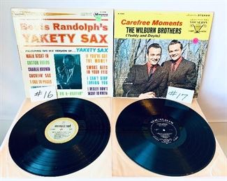 #16 -$3,  Boots Randolph 1963, Cond.:Acceptable / #17 -$2,  The Wilburn Brothers 1962,Cond.:Good
