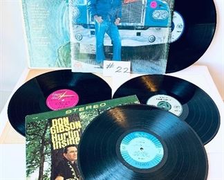 Lot #22- $8,  Don Gibson, 1966, Cond.:Acceptable / The Best of Dave Dudley,1970, Cond.:Very Good / Dave Dudley ,1964,Cond.:Good
