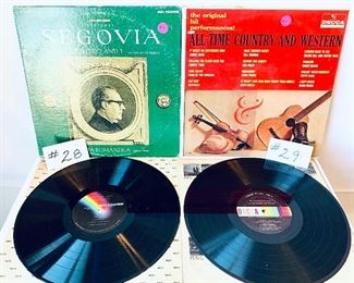 #28 - Andres Segovia, $3, 1964,Cond.: Good
#29 -All-Time Country & Western,$3, 1960,Cond.:Good
