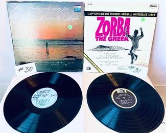 #30 -The Fleetwoods, $3, 1963 / #31 -Zorba the Greek Soundtrack,$8,  1965 - Condition: Both Good
