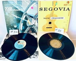 #32 -A 2001 Space Odyssey Soundtrack(SOLD) 1968 / #33 -Andres Segovia Bach, $4, Chaconne (Guitar) ,1959 - Condition: Both Good

