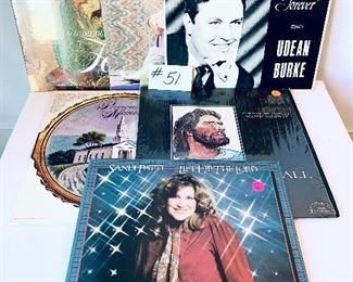 Lot 51 -$35 - All Time Favorite Hyms of Faith, 1979 Very Good / Precious Memories 2LP Set,1972, Good /Twila Parris, 1984, Fair /Sandi Patti,1982, Good /Tony and Sabra Romeo /  Udean Burke