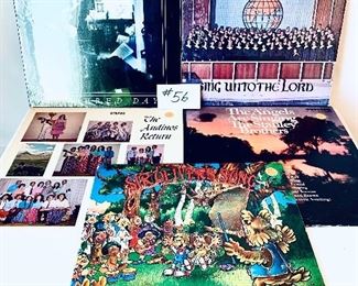 Lot 56 -$16 -Gary Davis, 1983, Good/ The Andinos Return,  Acceptable/ Columbia Bible College Choir, Good/ Sir Oliver's Song,1979, Good/ The Stanley Brothers, 1966, Good
