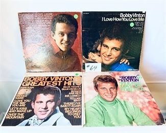 Lot 64- $25,   Bobby Vinton Albums, Roses Are Red, 1962, Cond.:Fair/ Love How You Love Me,1968, Cond.:Acceptable/ Greatest Hits ,1964, Cond.:Good/Please Love Me Forever, 1967, Cond.:Fair
