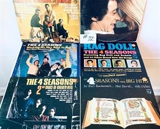 Lot 72- $48,  Four Seasons & Frankie Valli Albums, 1960's/70's, Condition:Ranges from Good to Fair