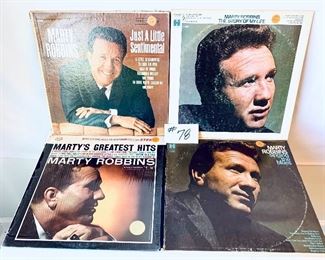 Lot 78- $16,  Marty Robbins Albums,  Condition: Ranges Acceptable to Fair