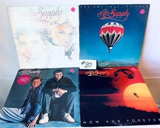 Lot 80- $25,   Air Supply Albums, Condition: Ranges Good to Acceptable
