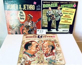 Lot 87- $28,  Homer & Jethro Albums, Oh That's Corny, Good(original pressing) / Homer & Jethro 1959, Good/ Country Comedy,  1971, Fair
