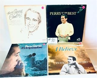 Lot 90- $12,  Perry Como Albums, This is Perry Como Col. 2, 1972/ Perry at his Best, 1963/ It's Impossible, 1970/ I Believe, 1954 - Condition: Ranges Good to Acceptable