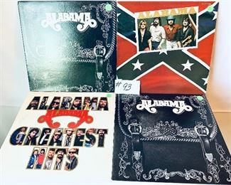 Lot 93-  $24,   Alabama Albums, Mountain Music 1982, Cond.:Very good/ Greatest Hits, 1986, Cond.:Good/ Feels so Right, 1981, Cond.:Good/ Feels so Right, 1981, Cond.:Good