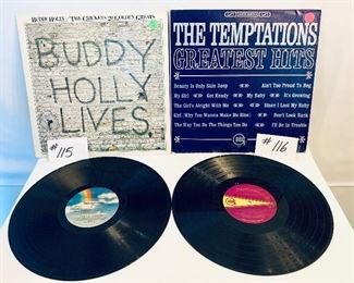 #115-$10, Buddy Holly,1978, Cond:Good/ #116 (SOLD) The Temptations, 1968, Cond.:Fair
