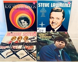 Lot 129- $17,  Bobby Goldsboro,1969,Cond.:Fair/
The McGuire Sisters,1965, Cond.:Acceptable/ Steve Lawrence,1953, Cond.:Very Good/ Kay Starr,1947 , Cond.:Very Good
