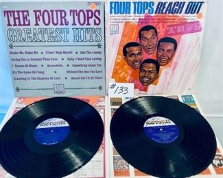 Lot 133- $7 EACH   The Four Tops Albums, Reach Out,1967, Cond.:Good/ Greatest Hits,(SOLD) 1962, Cond.:Good
