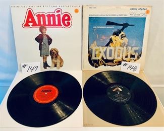 #147 -$8,  Annie Soundtrack, 1981, Cond.:Good/  #148 -$7, Original Sound Track Exodus, 1961, Cond.:Fair
